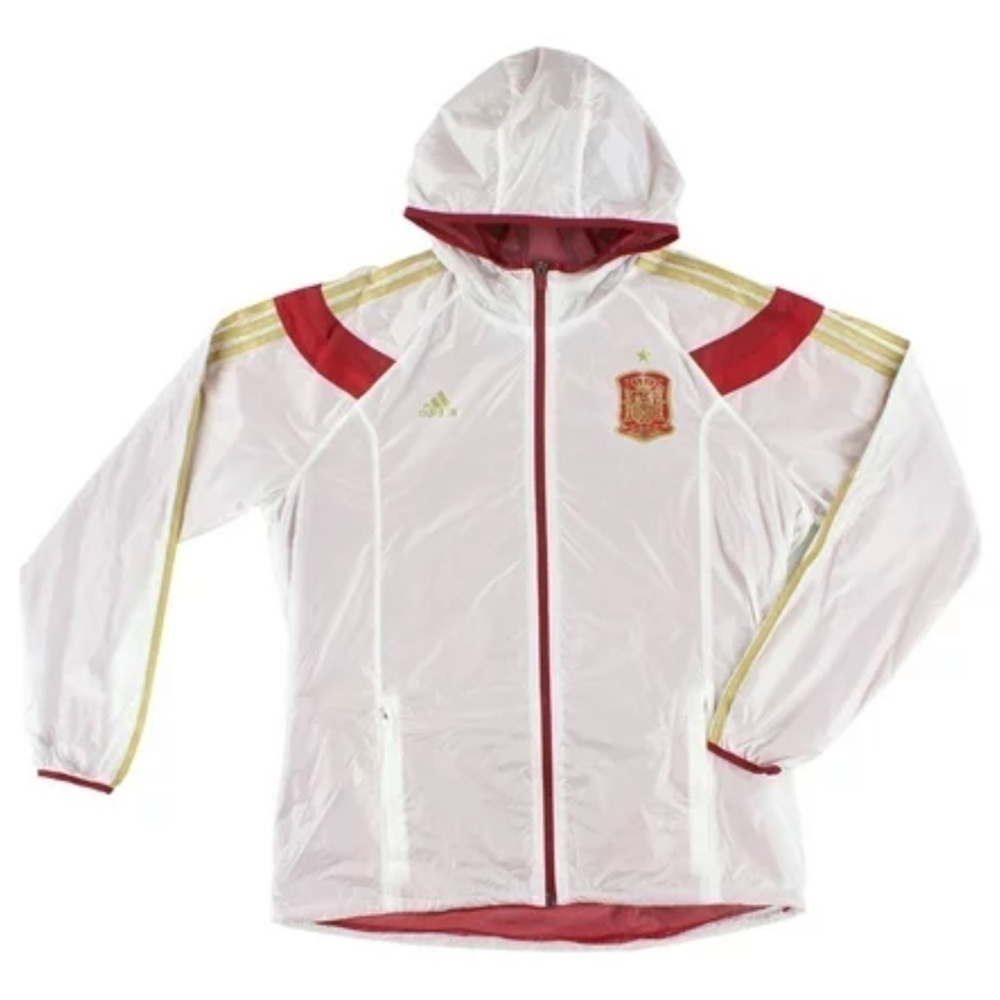 Adidas Anthem Woven Spain Fifa Soccer Jacket, Gold Stripes, Men’s Meduum